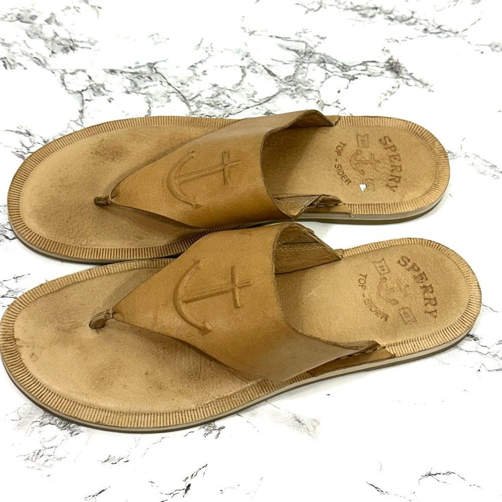 Sperry Leather Thong Sandals - Seaport in Medium Beige - Picture 7 of 8